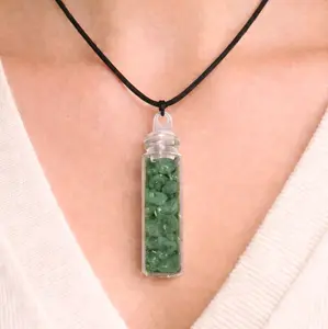 Green Aventurine in Moon Water Necklace