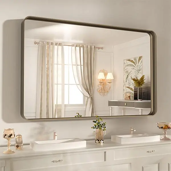 A-Frame Mirror with Tempered Anti-Oxidation, Clear and Distortion-free Reflection, Minimalist, Sturdy Frame Construction