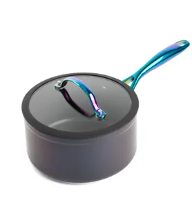 Thyme & Table Non-Stick 2.5 QT Signature Sauce Pan with Glass Lid, Rainbow