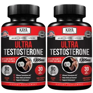 HOT! Kaya Naturals Ultra Testosterone - Men's Testosterone Booster with Tongkat Ali, Horny Goat Weed, Tribulus - Natural Workout Supplement for Energy, Stamina, and Strength Booster - 90 Count (Pack of 2)