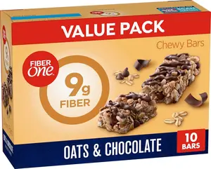 Fiber One Chewy Bars, Oats and Chocolate, Fiber Snacks,