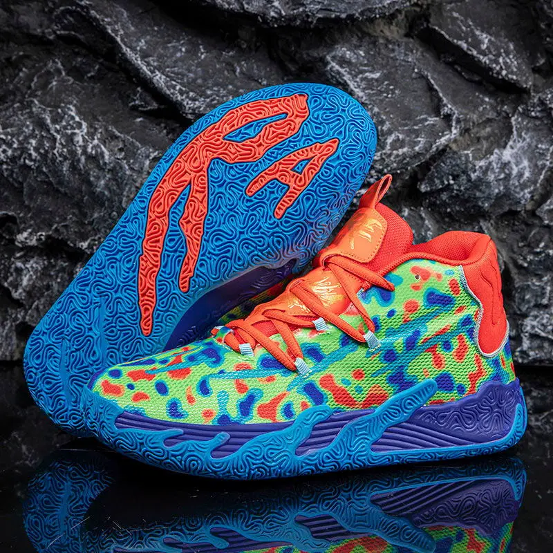 2024 new spring three-ball three-generation basketball shoes high-top new students and teenagers actual combat wear-resistant sports shoes