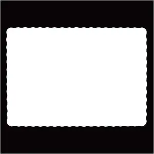 Rectangle Disposable Paper Placemat (100 Pack)-10 x 14 Inches White Eco-Friendly Heavy Weight 60 Pound Paper Place Mat Wavy Scalloped Edge