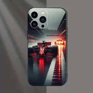 A Cool Rainy Day Track Formula Racing Pattern Phone Case, Suitable for iPhone 17 Air/16 Plus/15 Pro Max/14 Pro/13/12/11/XS Max/X Phone Case, Perfect Gift for Family, Friends, Lovers, Boyfriend, Girlfriend, Best Choice for Holiday Gifts FYT49