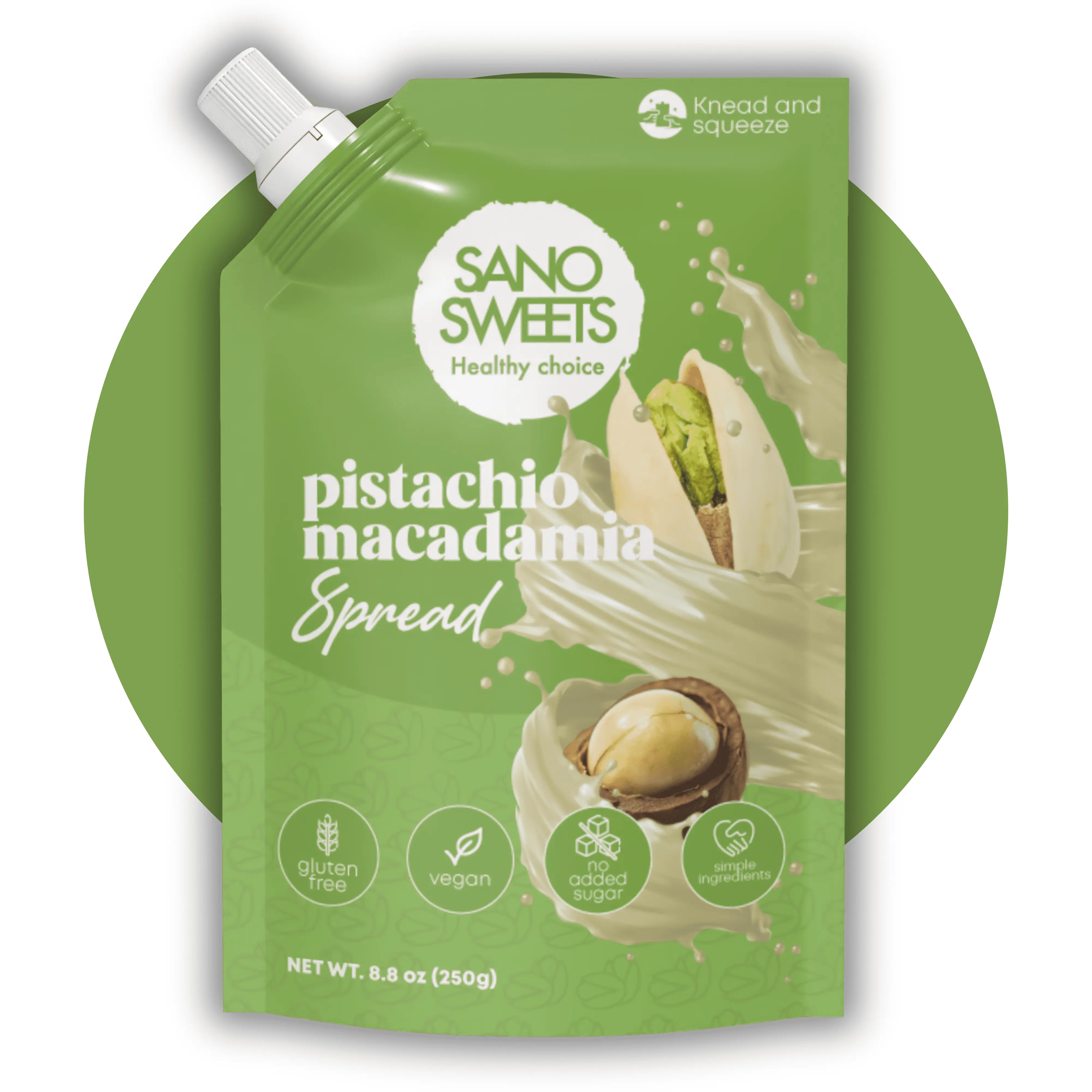 Pistachio Macadamia Healthy Spread - 8.8oz (250g) | No sugar added, gluten free, vegan, simple ingredients Flavor Sweet Dip