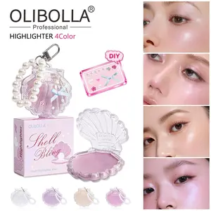 Cute Shell Seamless Glow Highlighter – Buildable Pearlescent Shimmer for Face & Body, Long-Lasting Illuminating Blush, Soft Glow Makeup