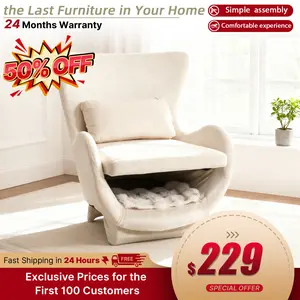 Furniture Style 2 in 1 Pet Friendly Modern Velvet Lounge Chair, Upholstered Back Accent Chair Leisure Single Sofa Chair for Living Room Office, White，orange