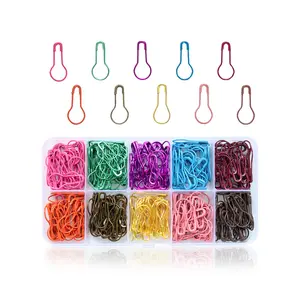 Colorful Safety Pin with Storage Box, 300pcs Metal Gourd Safety Pin, Safety Bulb Pin for Knitting Stitch Markers, DIY Craft Supplies