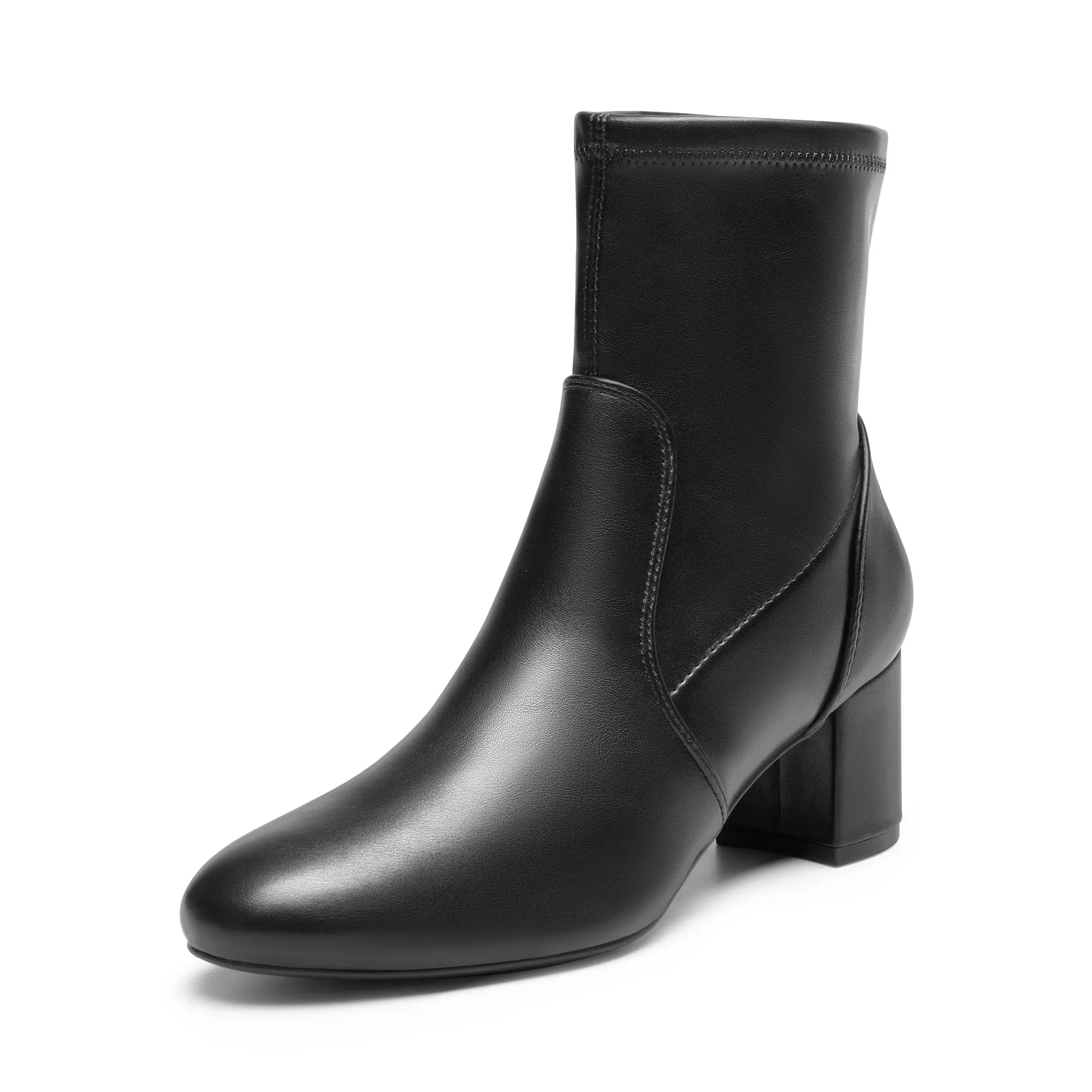 DREAM PAIRS Women's PU Classic Chelsea Ankle Booties - Low Heel, Lug Sole, Platform, Vintage Modern Fashion Footwear for Fall Walking, Classic Boot