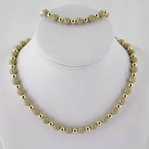 Elegant 14K Gold-Plated Zircon Stone Bracelet & Necklace Set for Special Occasions and Everyday Style