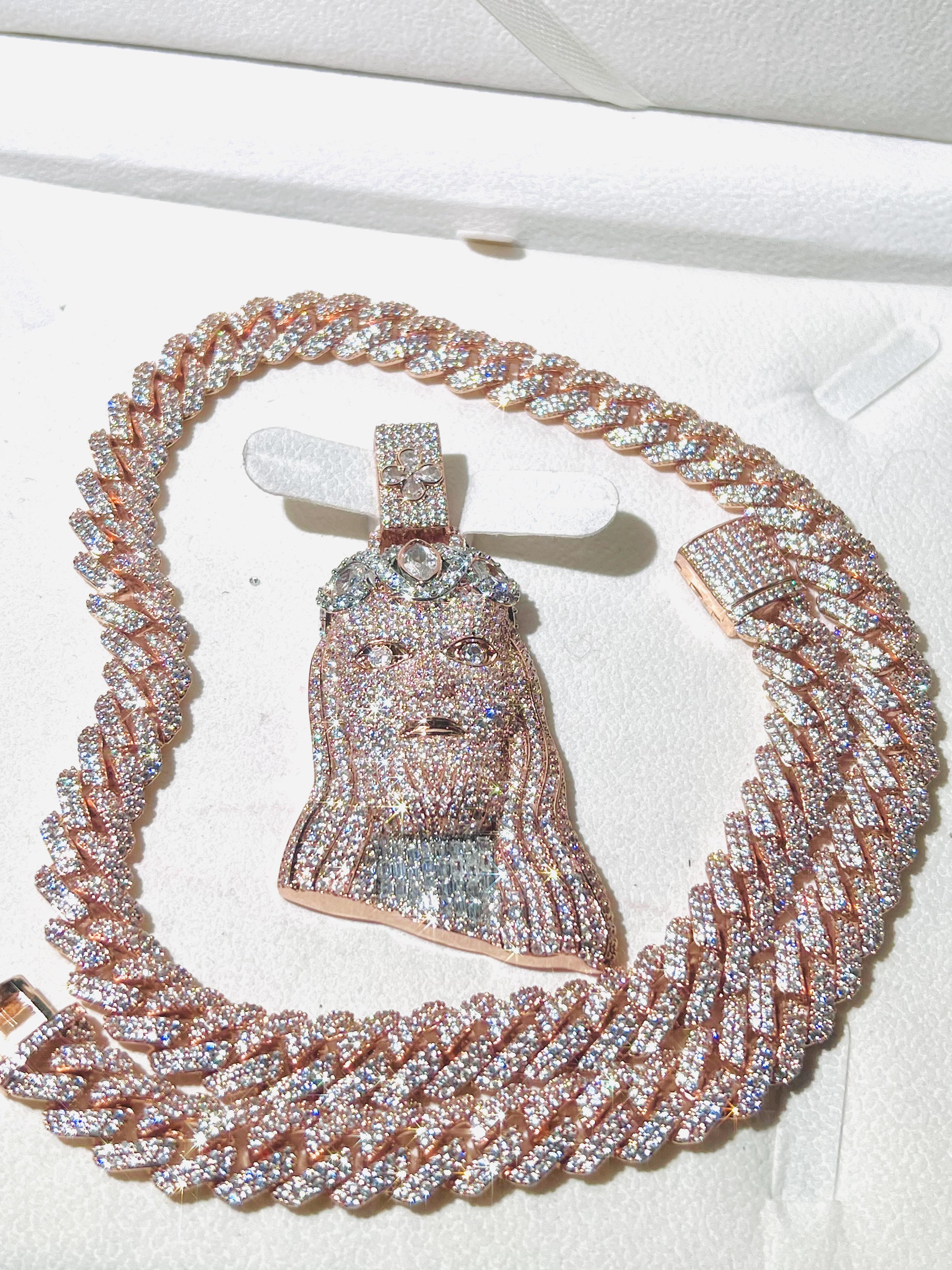 Ice Diamond Jesus Customized Luxury Hip Hop Men's Jesus Pendant High Quality Fashion Trend Charm Jesus Pendant Jewelry Easter Valentine's Day Thanksgiving Father's Day Gift