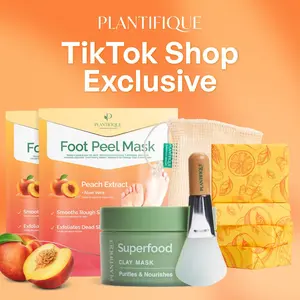 Plantifique Full-Body Glow Bundle – Foot Peel Mask, Kojic Turmeric Brightening Soap Bars & Superfood Clay Mask | Complete Exfoliation, Dark Spot Care, Pore Detox & Radiant Skin Self-Care Routine