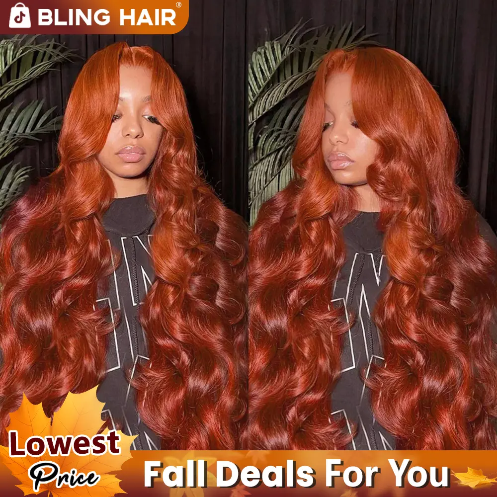 Bling Hair Reddish Brown 13x6 Brazilian Body Wave Lace Front Human Hair Wigs 33# Colored Pre Pucked 7x5 Glueless Wigs TikTokShopBlackFriday
