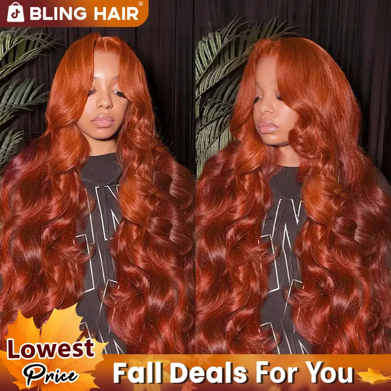 Bling Hair Reddish Brown 13x6 Brazilian Body Wave Lace Front Human Hair Wigs 33# Colored Pre Pucked 7x5 Glueless Wigs TikTokShopBlackFriday