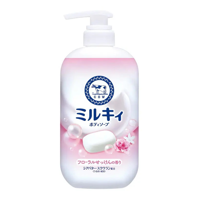 COW Brand Milky Body Soap Yuzu 500ml- Flora- Soothing Milk Soap from Japan