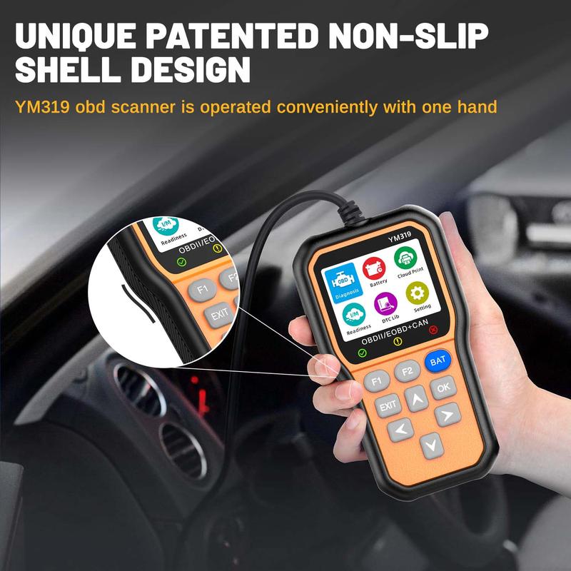 This Hill OBD2 Scanner Diagnose Tool - Battery Tester 2 in 1, Read/Clear Car Check Engine Light Code Reader - OBDII Scan Tool & Battery Charging Component Test