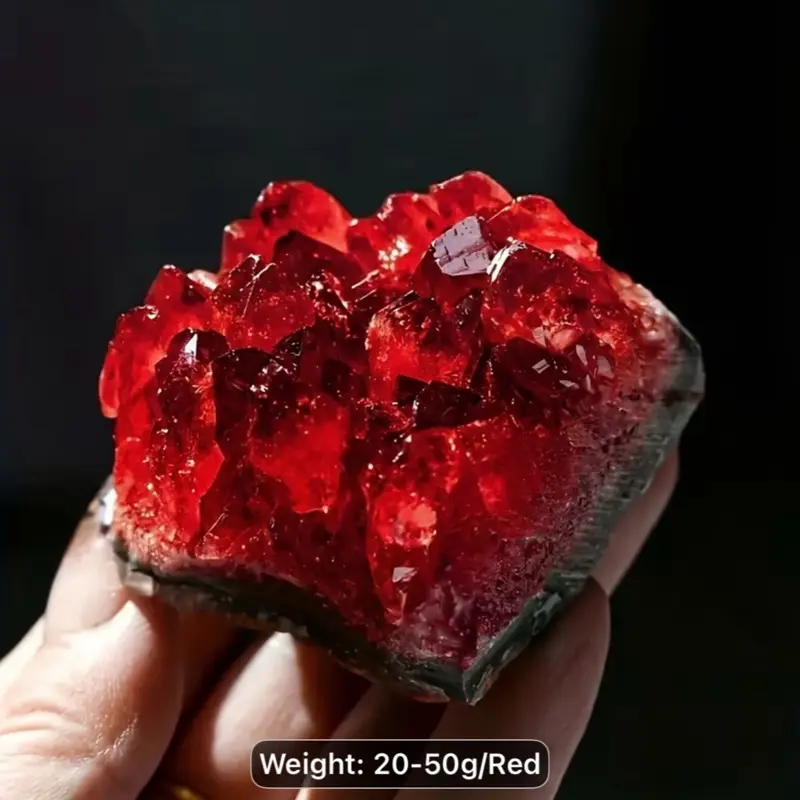 Red crystal cluster random sizes