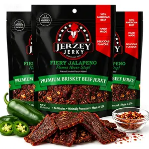 Smoky Jalapeño Brisket Beef Jerky | Bold Hickory Spicy Flavor | All Natural High Protein Snack 2.5oz, Made in USA