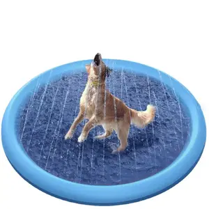 Portable Non-slip Outdoor Water Sprinkler for Dogs Pet Play Bathing Shower Inflatable Pool Kiddie Swimming Pool Float for Daily Use Home Decor
