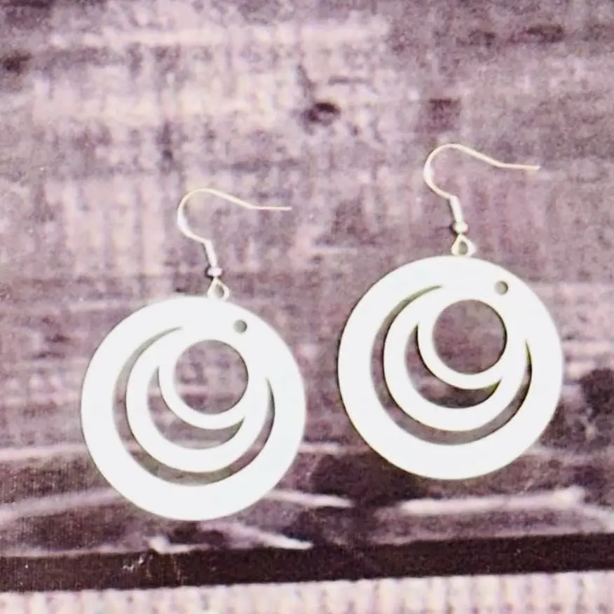 Circle & rear drop sublimation earrings. Can be personalized.