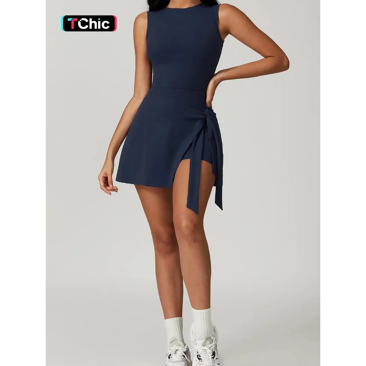 cinematic sequin backless mini dress black Unforgettable Heat Open Strappy Back Glitter Mini Dress in Blue | Size: L | Knit Fabric main image 1