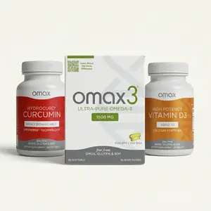Omax Joint, Immune & Mobility Support Trio | Omega-3 + Curcumin + Vitamin D3 | 3-Pack