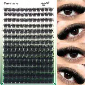 168 Clusters Of Russian Comic D Curling 150D Fluffy Fan-Shaped Cosmetic False Eyelashes & 10-18mm Mixed Length Extra-Large Volume Cluster Eyelashes, 3D Effect, Realistic, DIY Makeup, Natural Soft And Thick, Suitable For Beginners And Professionals
