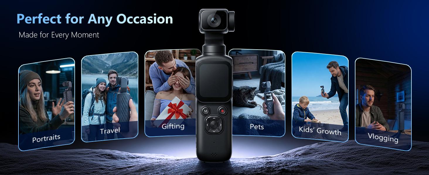 Lmzour 4K Vlogging Camera with Face Tracking & 330° Rotating Lens | Pocket Camera for TikTok & YouTube