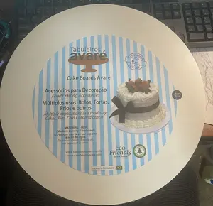 White MDF- COVERED MELANINE Cake Boards Avare 16 Inches, 40 CM Footed Round