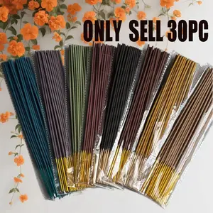 Set of 30 Incense Sticks Scented with Sage, Lavender, Pine Needle, Coconut, Cherry Blossom, Musk, Lemongrass, Mint, Home Decor, Office, Yoga, Meditation