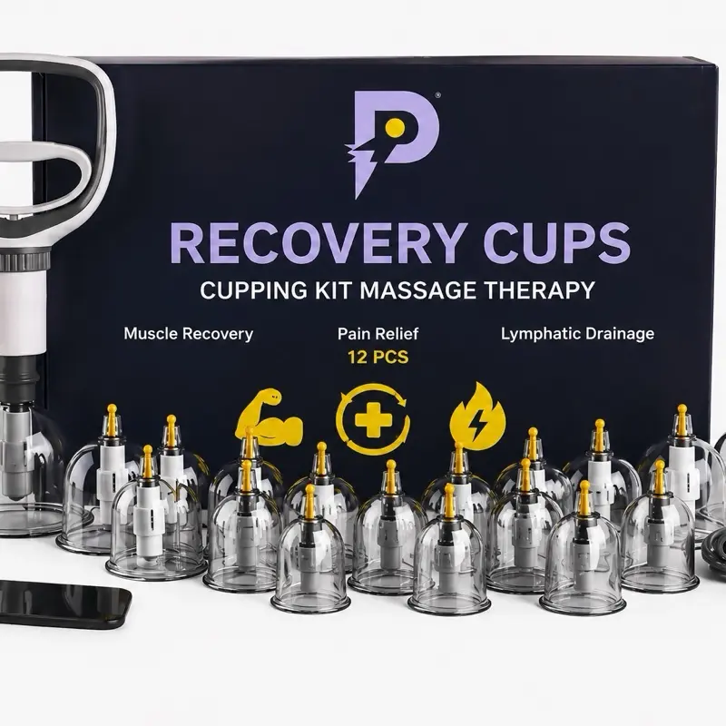 Cupping Kit for Massage Therapy - 12,24,32 Cups Professional Chinese Cupping Set with Magnetics & Manual Pump for Cellulite Reduction Muscle Pain Relief US Body Care Traditional