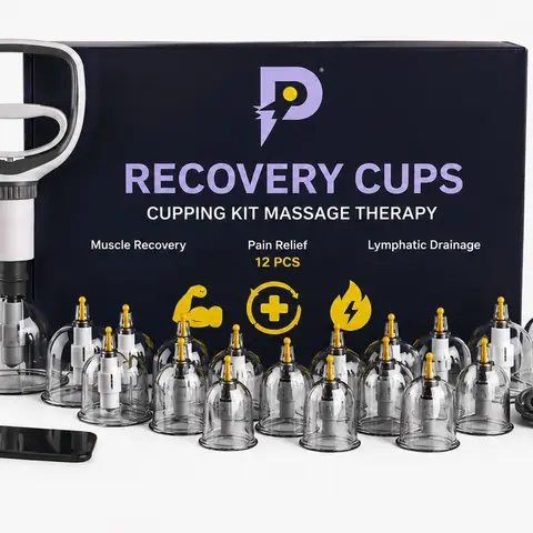 Cupping Kit for Massage Therapy - 12,24,32 Cups Professional Chinese Cupping Set with Magnetics & Manual Pump for Cellulite Reduction Muscle Pain Relief US Body Care Traditional