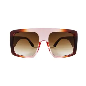 Vintage Oversized Sunglasses Women Luxury Brand Design Square Acrylic Frame Trendy Sun Glasses Big Black Shades Female Shield WHO CUTIE
