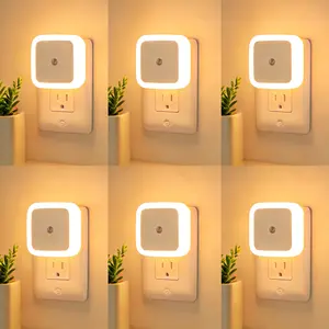 Smart Night Light 6 Pack, Auto Dusk to Dawn, Warm LED Plug-in Lights, Perfect for Night Safety at Home