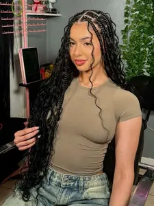 Handmade 9x6 Lace Synthetic Braid Wig, Synthetic Braided Lace, Bohemian Style Goddess-Level Hairpiece with Baby Hair, Comfortable Appearance