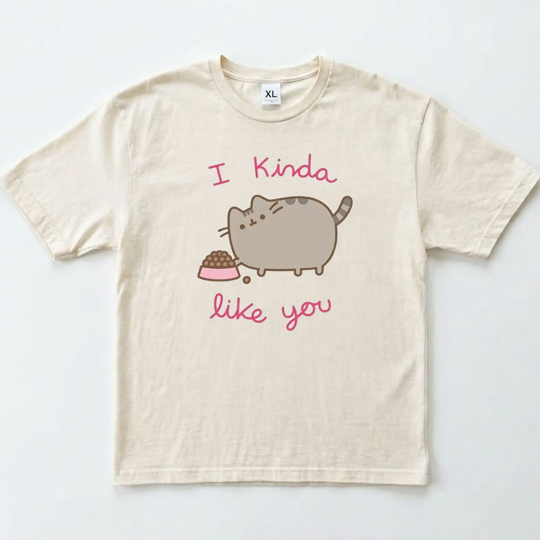 Vintage Pusheen Pink Cat T-Shirt, Japanese Style Pastel Aesthetic Gift Shirt, Gildan Unisex Comfort Fit