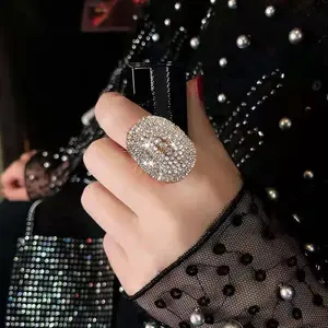 Women's Luxurious Cubic Zirconia Bold Ring - Casual Style Index Finger Accessory for Parties, Special Occasions, Cubic Zirconia Rings, Bold Rings