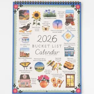 2026 Calendar Spiral Bound Art Planner Book, Uncoated Matte Cardstock Monthly Budget Planner, Suitable for Artists and Budget Planners, Wall Calendar Planner