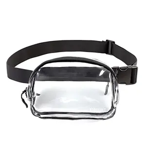 Women's waist bag, transparent PVC crossbody bag, adjustable shoulder strap, lightweight and easy-to-carry chest bag, travel, concerts, the beach, everyday use, and sports mini bag
