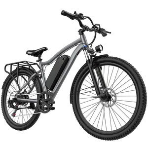 JX Electric Bike for Adults, 26" Commuter Ebikes with 7-Speed Gears, 25MPH Lightweight E Bike, 720W Peak Motor, 375Wh Removable Battery, 50 Miles Range, Electric Mountain Bicycle for All Terrain