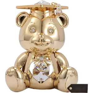 24K  Plated Graduation Bear with  -  Graduation  Tabletop Ornament & Home Decor Showpiece for Living Room - Ideal for Wife & Student