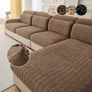Full Coverage Plaid Sofa Cover, One-Piece Sofa Protector, Modern Style Elastic Fabric, Pet Friendly, Indoor Outdoor Use, All Seasons, Elastic Sofa Slipcover