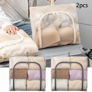 Travel Clothes Pants Organizer Bag Set, Mesh Travel Partition Storage Pouch, Portable Foldable Luggage Inner Bag, Breathable Mesh Storage Bag, Travel Packing Cubes, Travel Organization Pouch