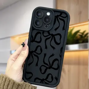 Abstract Bow Phone Case for iPhone 17 Air 16 Pro Max 15 Plus 14 13 12 11 X XS Shockproof Silicone TPU Bumper Drop Protection Soft Cover