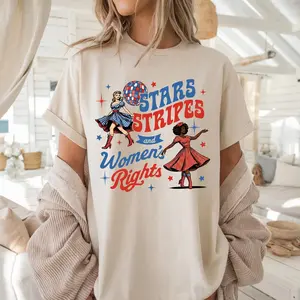 Stars Stripes And Women’s Rights Shirt, 4th Of July Women Rights Tee, Equality Rights Shirt, Independence Day Feminist Tee, Patriotic Feminist Shirt