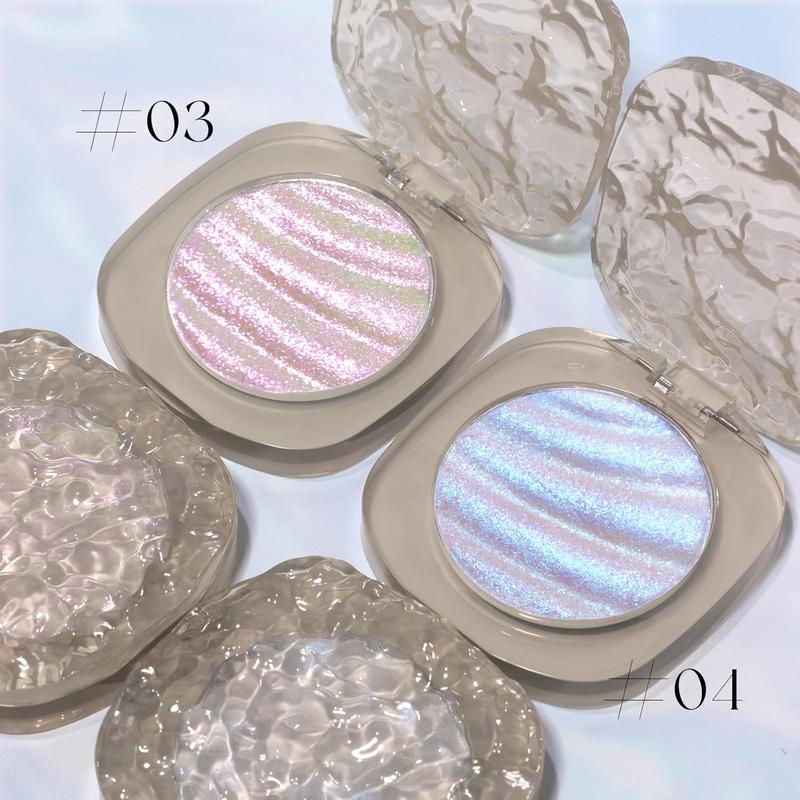 Chameleon Holographic Highlighter Palette, Multichrome Cream Multi-use Eyeshadow Shifting Sparkling Color Shifting Inner Corner Eye Highlighter Brightener for Mermaid Makeup