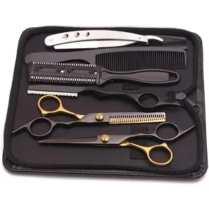 Professional Hair Cutting Scissors Set (7pcs Set) - Right-Handed, Styling And Thinning Scissors For All Hair Types, Fragrance-Free, Hair Cutting Tools Haircare Heatless curling iron twist king