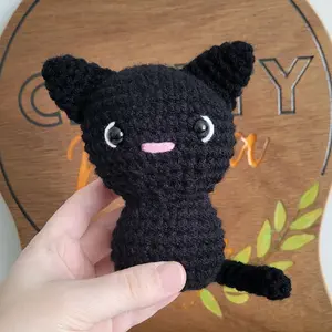 Lucky Black Crochet Cat