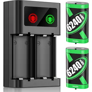Rechargeable Battery Pack for Xbox Controller, 2x6240mWh Rechargeable Batteries Pack for Xbox One/Xbox Series X|S Xbox One S/Xbox One X/Xbox One Elite Controller Accessories Play and Charge Kit