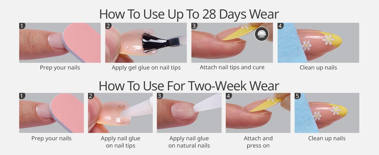 BTArtbox French Tip Press On Nails - Lamp-Curable Blush Red Almond Press On Nails with Glue for Women, Silver Outline Soft Gel Glue On Nails in 15 Sizes - 30 Stick On Nails Kit, Lolita Razor